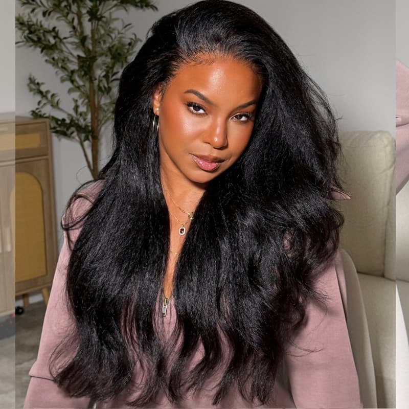 SZC Soft Fluffy Yaki Loose Body Wave 13X4 Lace Front Human Hair Wigs 250 300 Density