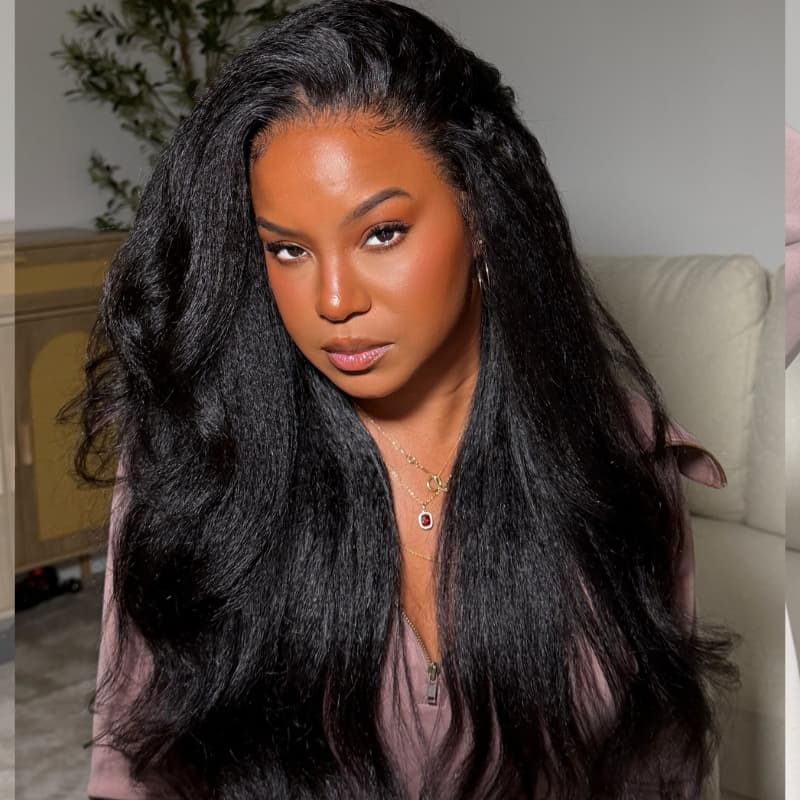 SZC Soft Fluffy Yaki Loose Body Wave 13X4 Lace Front Human Hair Wigs 250 300 Density