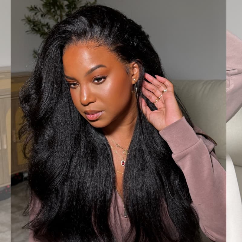 SZC Soft Fluffy Yaki Loose Body Wave 13X4 Lace Front Human Hair Wigs 250 300 Density