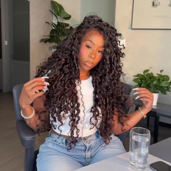 SZC Spiral Deep Curls 300 Density 13x4 Lace Front Human Hair Wigs