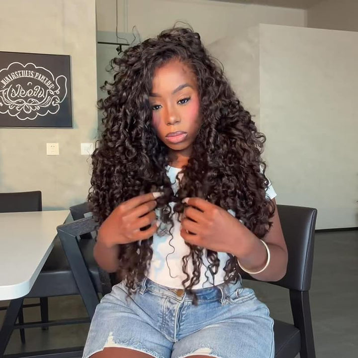 SZC Spiral Deep Curls 300 Density 13x4 Lace Front Human Hair Wigs