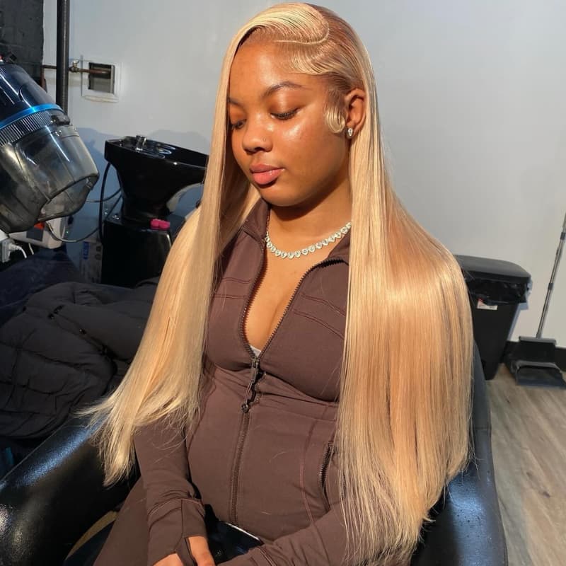 SZC Strawberry Golden Honey Blonde 13x4 Lace Front Human Hair Wigs 200 Density