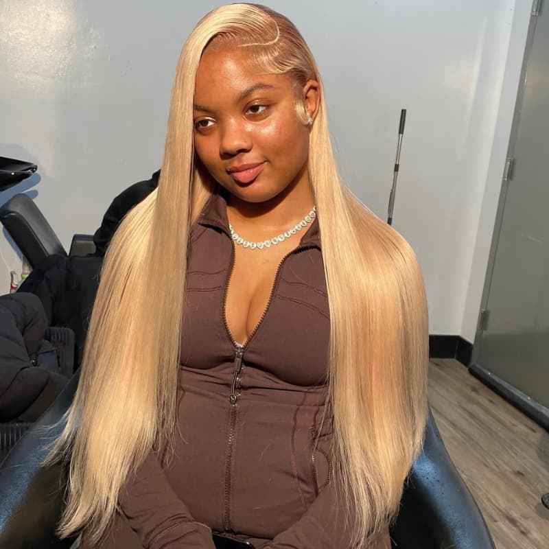 SZC Strawberry Golden Honey Blonde 13x4 Lace Front Human Hair Wigs 200 Density