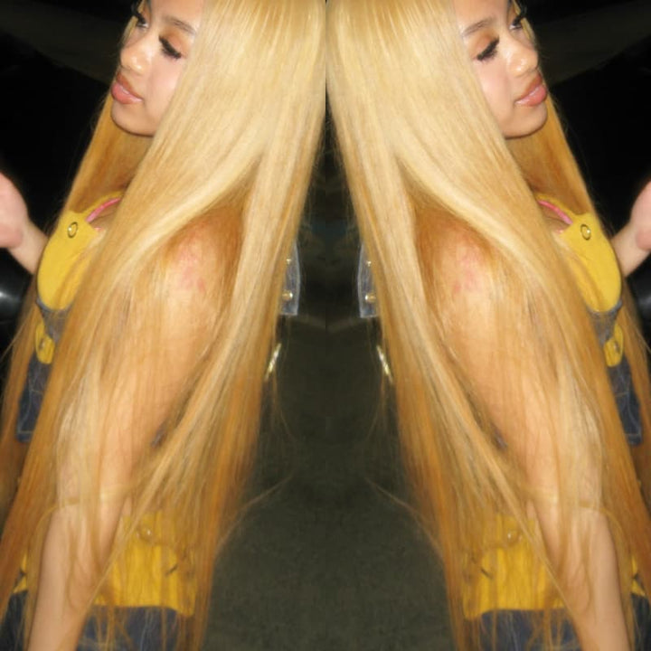 SZC Strawberry Golden Honey Blonde Bone Straight 13x4 Lace Front Human Hair Wigs