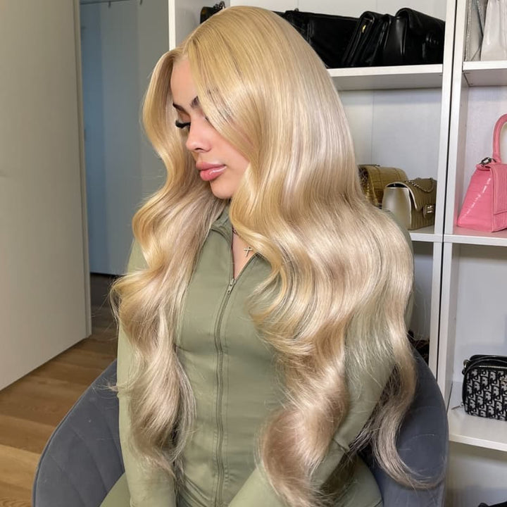 SZC Strawberry Honey Blonde 13x4 Lace Front Human Hair Wig 200 Density