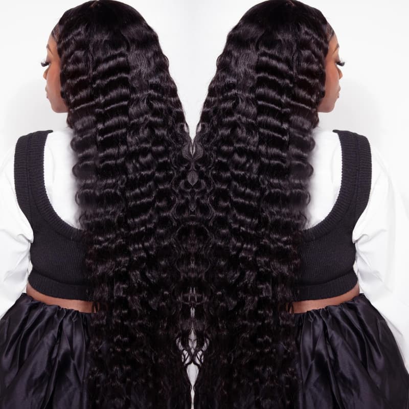 SZC Student Affordable Back to School Graduation College Girl 13x4 Water Wave Lace Frontal Human Hair Wigs