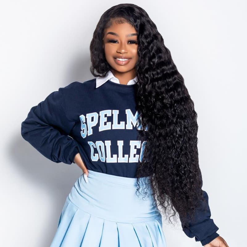 SZC Student Affordable Back to School Graduation College Girl 13x4 Water Wave Lace Frontal Human Hair Wigs