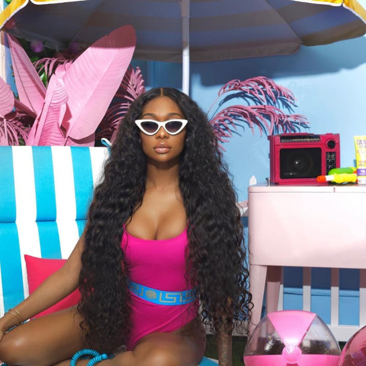 SZC Summer Beach Vacations 13x4 Water Wave Lace Frontal Human Hair Wigs