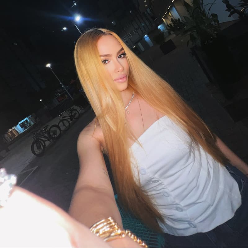 SZC Sun-Kissed Golden Honey Blonde Bone Straight 13X4 Lace Front Human Hair Wigs