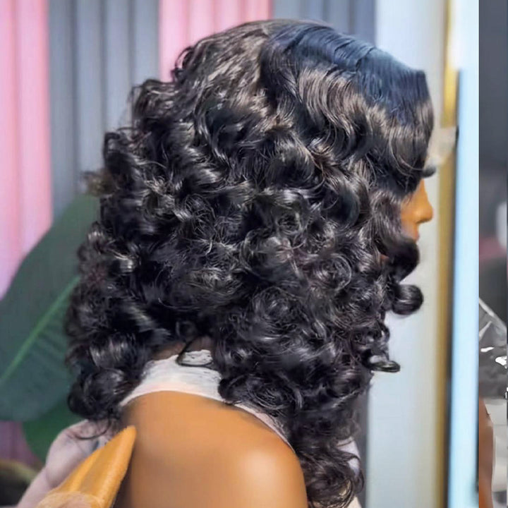 SZC Tight Bouncy Spiral Curl 13x4 Lace Front Virgin Human Hair Wigs