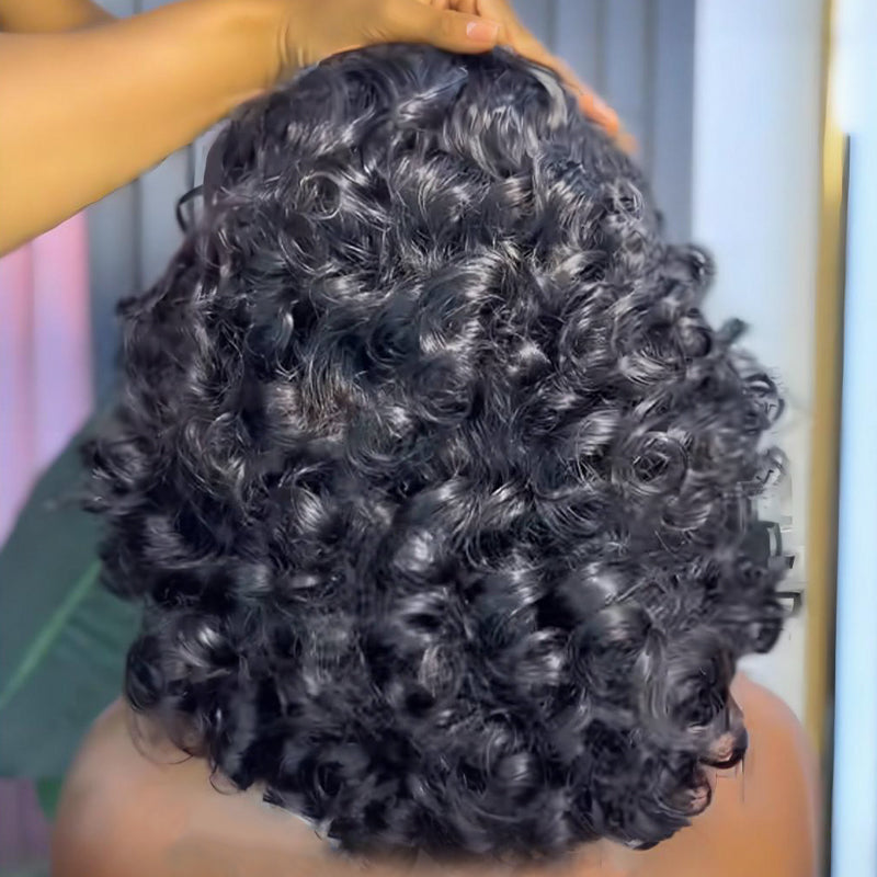 SZC Tight Bouncy Spiral Curl 13x4 Lace Front Virgin Human Hair Wigs