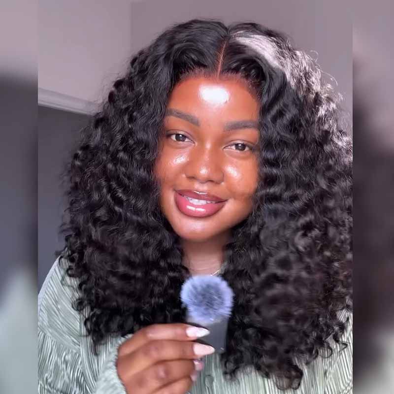 SZC Tight Coily Kinky Curly Short Bob 13x4 Lace Frontal Human Hair Wigs