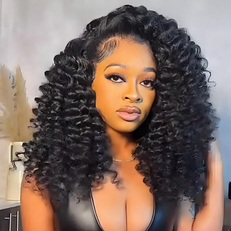 SZC Tight Round Spiral Curls 13x4 Lace Front Human Hair Wig 250 300 Density