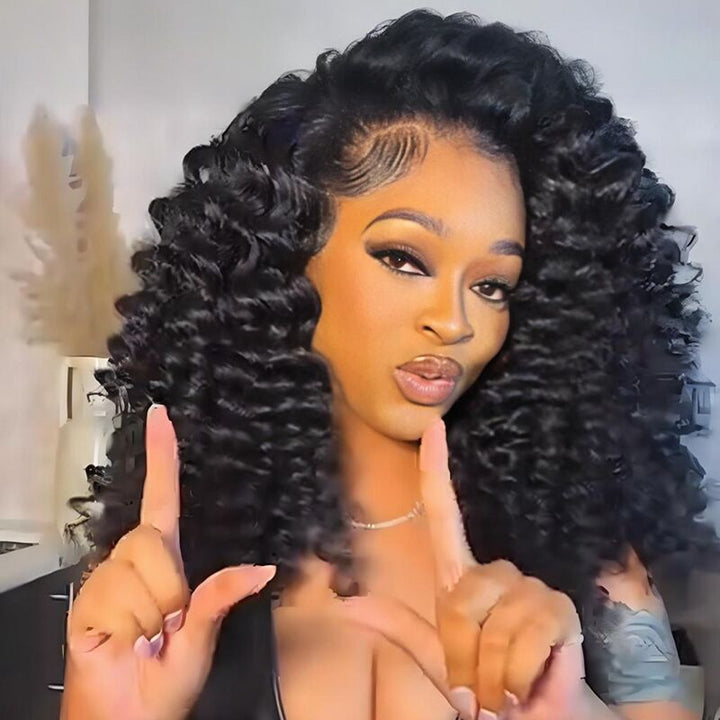 SZC Tight Round Spiral Curls 13x4 Lace Front Human Hair Wig 250 300 Density