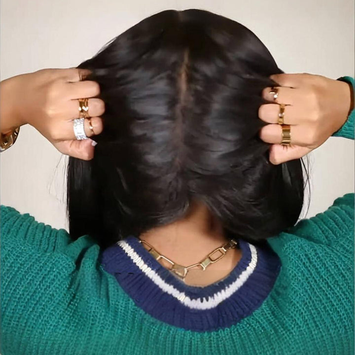 SZC Undetectable Natural Scalp Full Lace Free Part Human Hair Wig