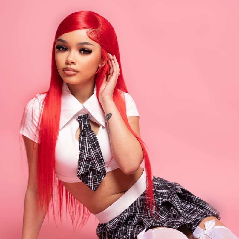 SZC Vibrant Cherry Red Student Affordable Back to School Graduation College Girl 13x4 Lace Front Human Hair Wigs