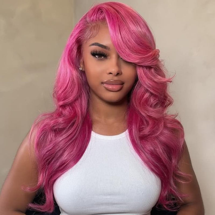 SZC Vibrant Magenta Hot Pink 13x4 Lace Front Virgin Human Hair Wigs