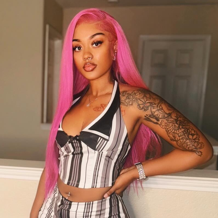 SZC Vibrant Magenta Purple Pink 13x4 Lace Front Human Hair Wigs