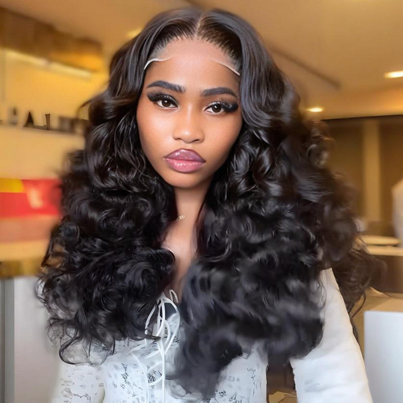 SZC Voluminous Bouncy Loose Curls 13x4 Lace Front Human Hair Wig 250 300 Density