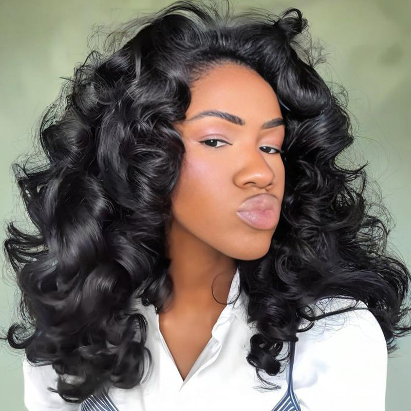 SZC Voluminous Full Body Bouncy Curls 13x4 Lace Front Human Hair Wig
