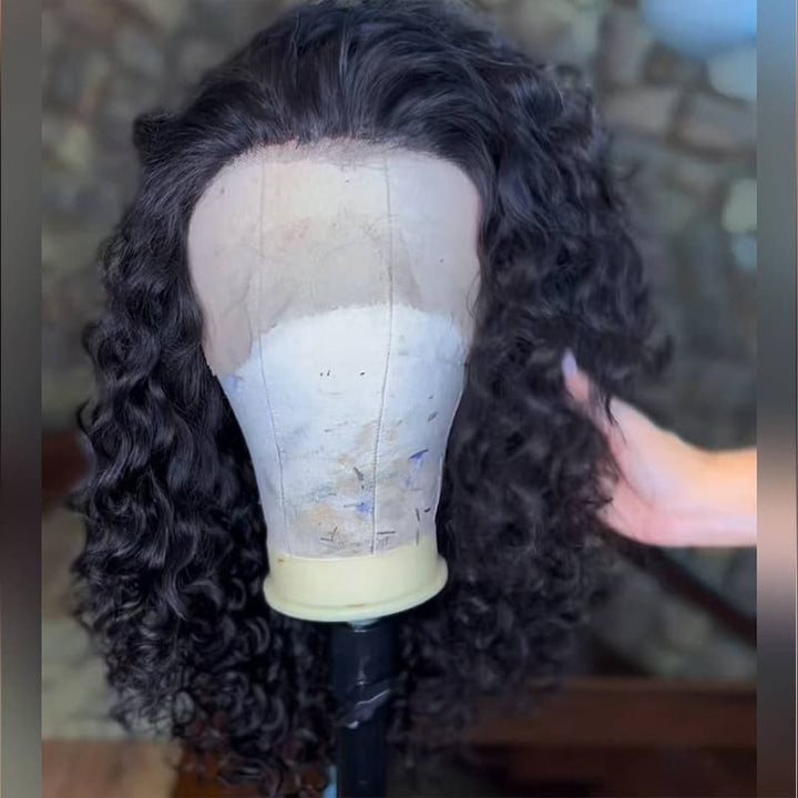 SZC Water Wave Short Bob Elegant 13x4 Lace Frontal Human Hair Wigs