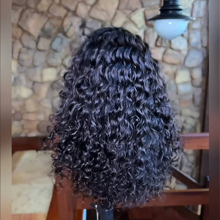 SZC Water Wave Short Bob Elegant 13x4 Lace Frontal Human Hair Wigs