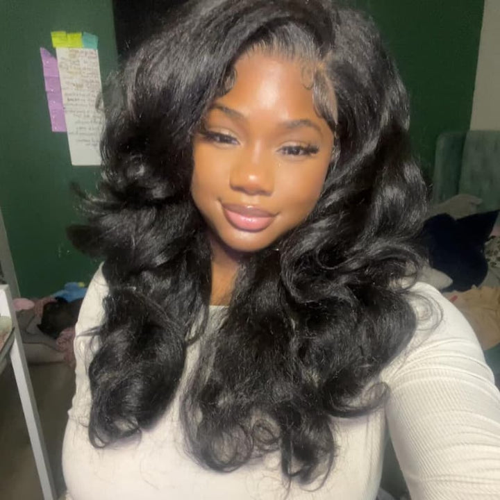 SZC Yaki Natural Loose Wave 13x4 Lace Front Human Hair Wig 300 Density