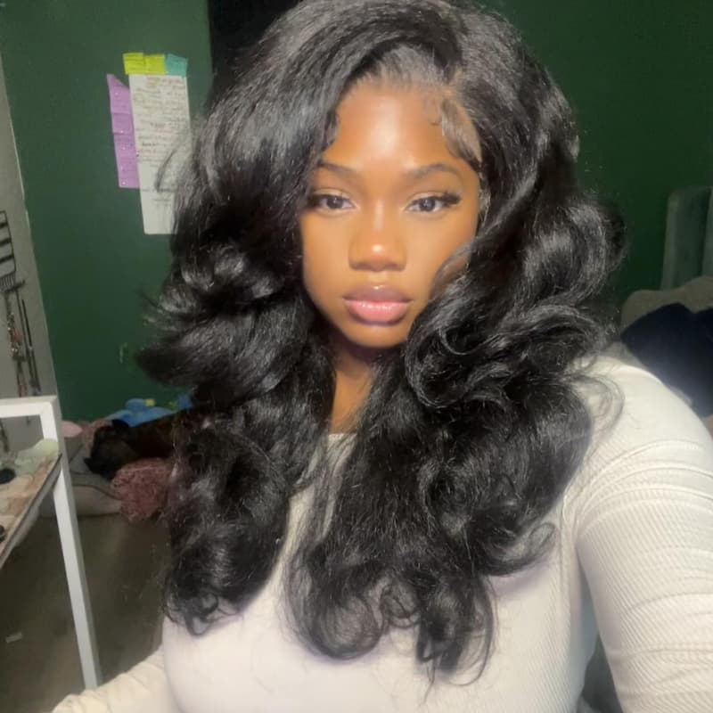 SZC Yaki Natural Loose Wave 13x4 Lace Front Human Hair Wig 300 Density