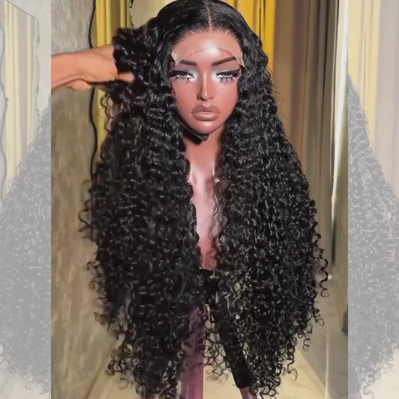 SZC 300 Density Bouncy Burmese Curly 13x4 Lace Front Virgin Human Hair Wigs