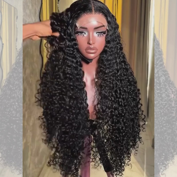 SZC 300 Density Bouncy Burmese Curly 13x4 Lace Front Virgin Human Hair Wigs