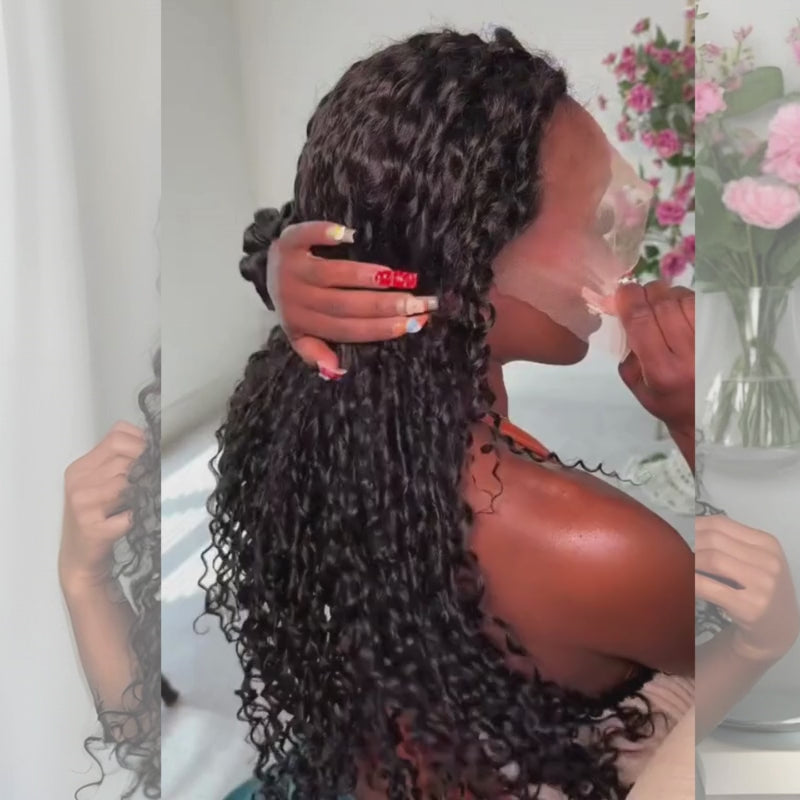 SZC 250 300 Density Spanish Crimped Loose Curls 13x4 Lace Front  Human Hair Wigs