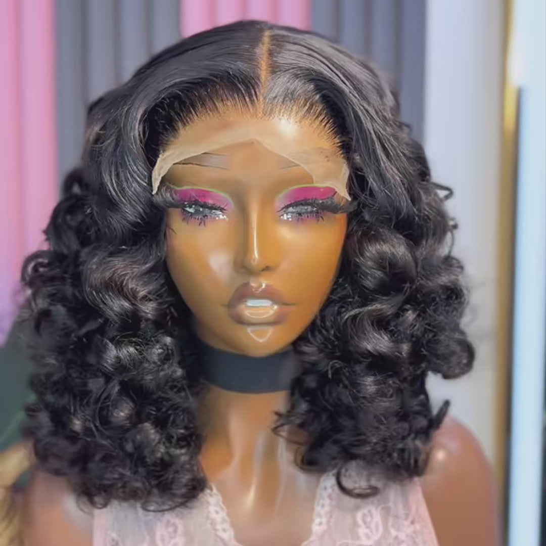 SZC Tight Bouncy Spiral Curl 13x4 Lace Front Virgin Human Hair Wigs