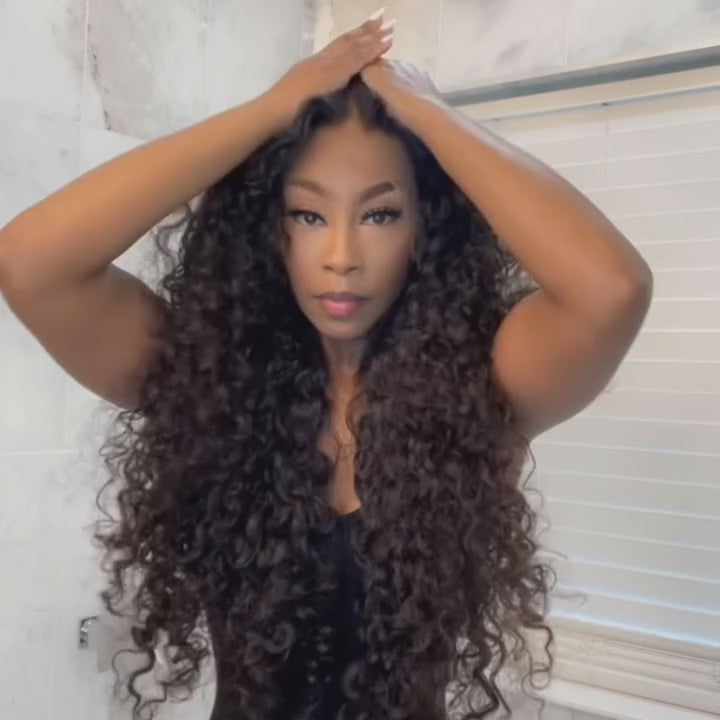 SZC Full Lace Straight Body Deep Wave Burmese Curly Human Hair Wig