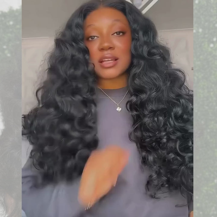 SZC Bouncy Loose Wave Curls 13x4 Lace Front Virgin Human Hair Wigs