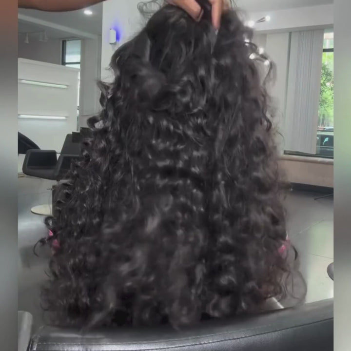 SZC 250 300 Density Bouncy Wand Curls 13x4 Lace Front Virgin Human Hair Wigs
