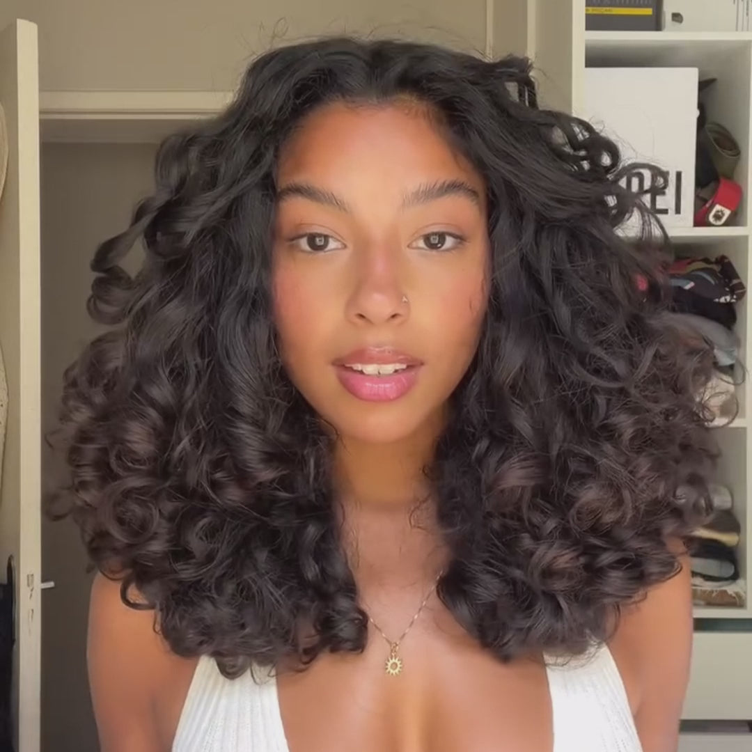 SZC Short Bouncy Loose Wave Bob 13x4 Lace Front Human Hair Wigs