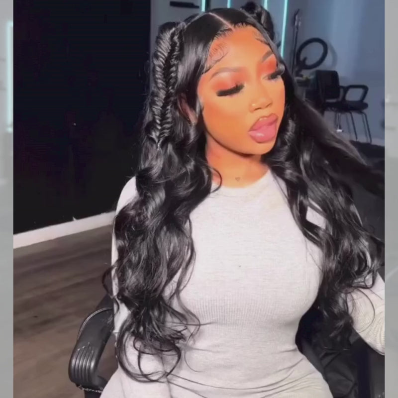 SZC 200 300 Density Body Wave 13x4 Lace Front Virgin Human Hair Wigs