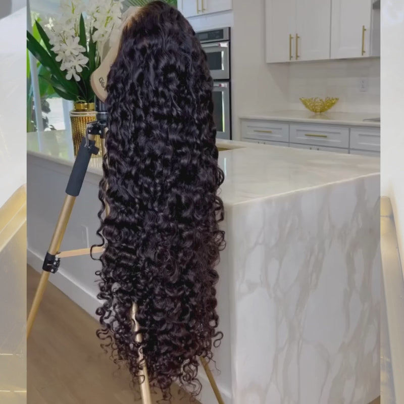 SZC Burmese Curly 13X4 Transparent Lace Front Virgin Human Hair Wigs