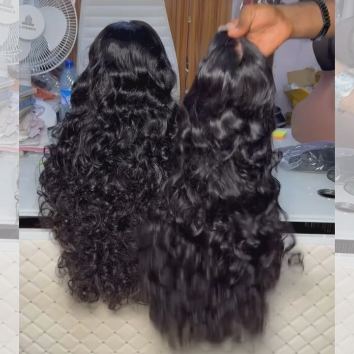 SZC 250 300 Density Bouncy Loose Wave 13x4 HD Lace Front  Human Hair Wigs