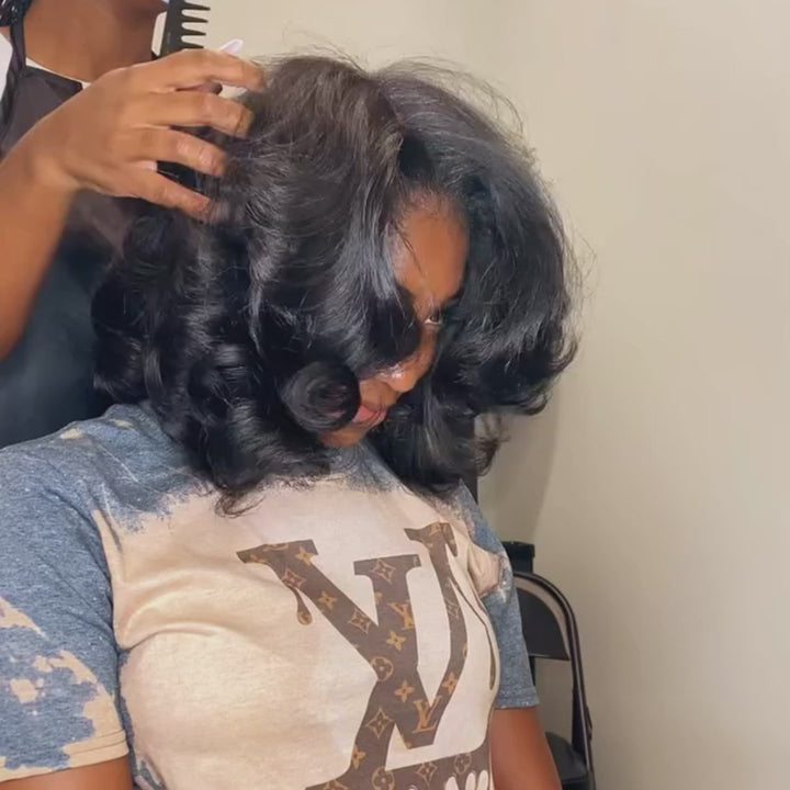 SZC Short Bob Loose Body Wavy 13x4 Lace Front Virgin Human Hair Wigs