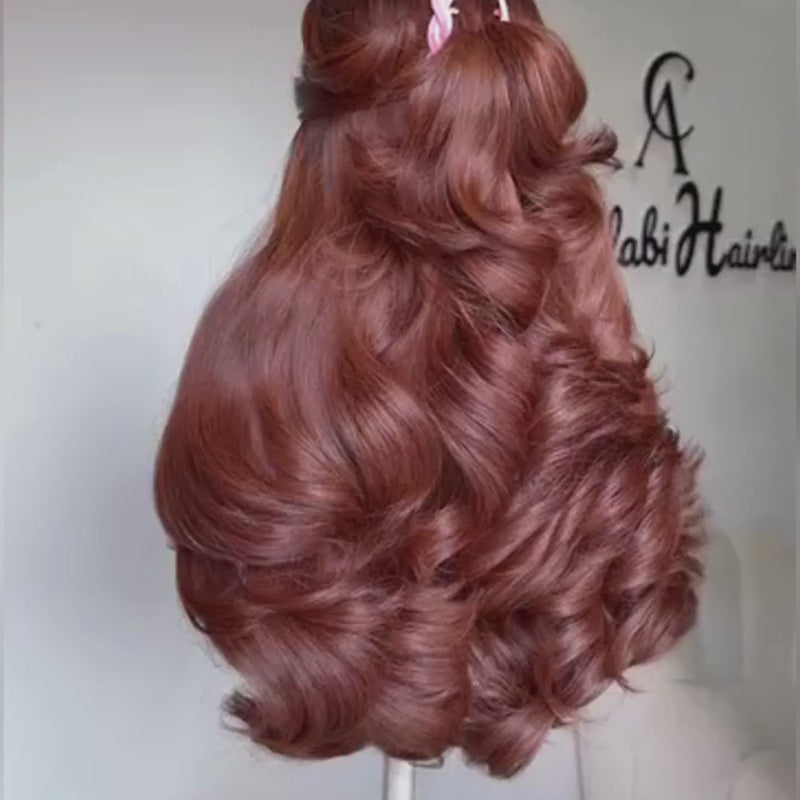SZC Copper Chestnut Reddish Brown 13X4 Lace Front Human Hair Wigs 250 300 Density