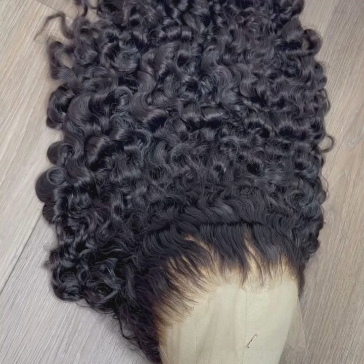SZC Burmese Curly 13X4 Transparent Lace Front Virgin Human Hair Wigs