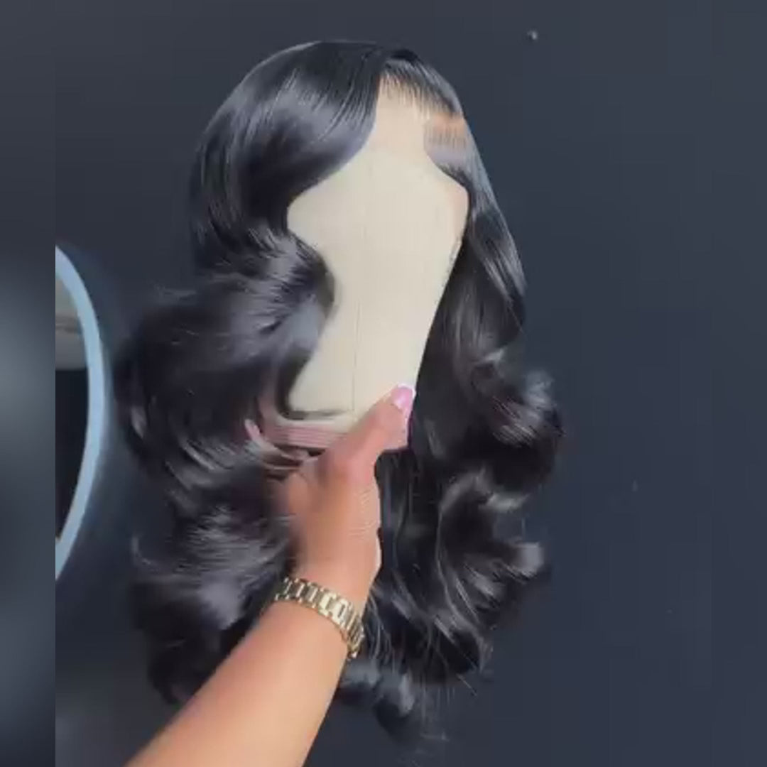 SZC Elegant Natural Bounce Loose Curls 13x4 Lace Front Human Hair Wig 250 300 Density