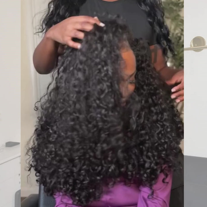 SZC Coily Deep Curly 300 Density 13x4 Lace Front Human Hair Wigs