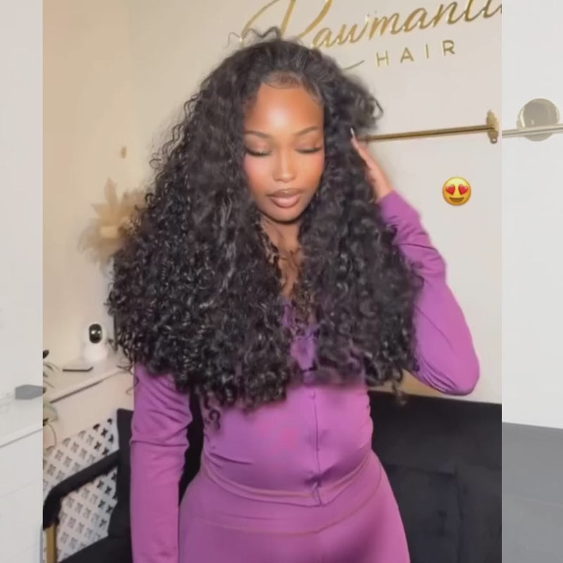SZC Coily Deep Curly 300 Density 13x4 Lace Front Human Hair Wigs