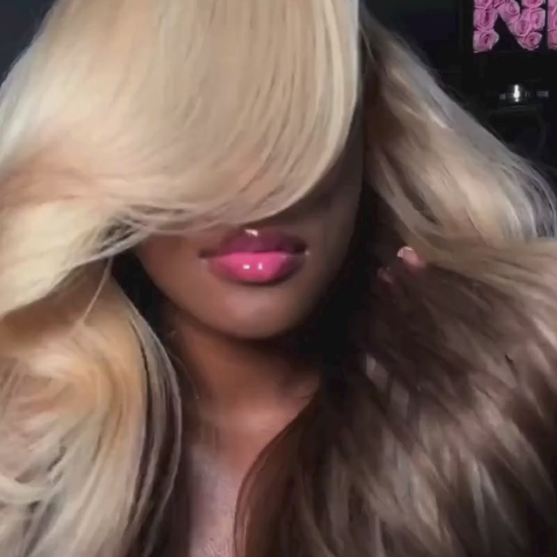SZC Peekaboo Blonde Brown 200 Density 13x4 Lace Front Human Hair Wigs