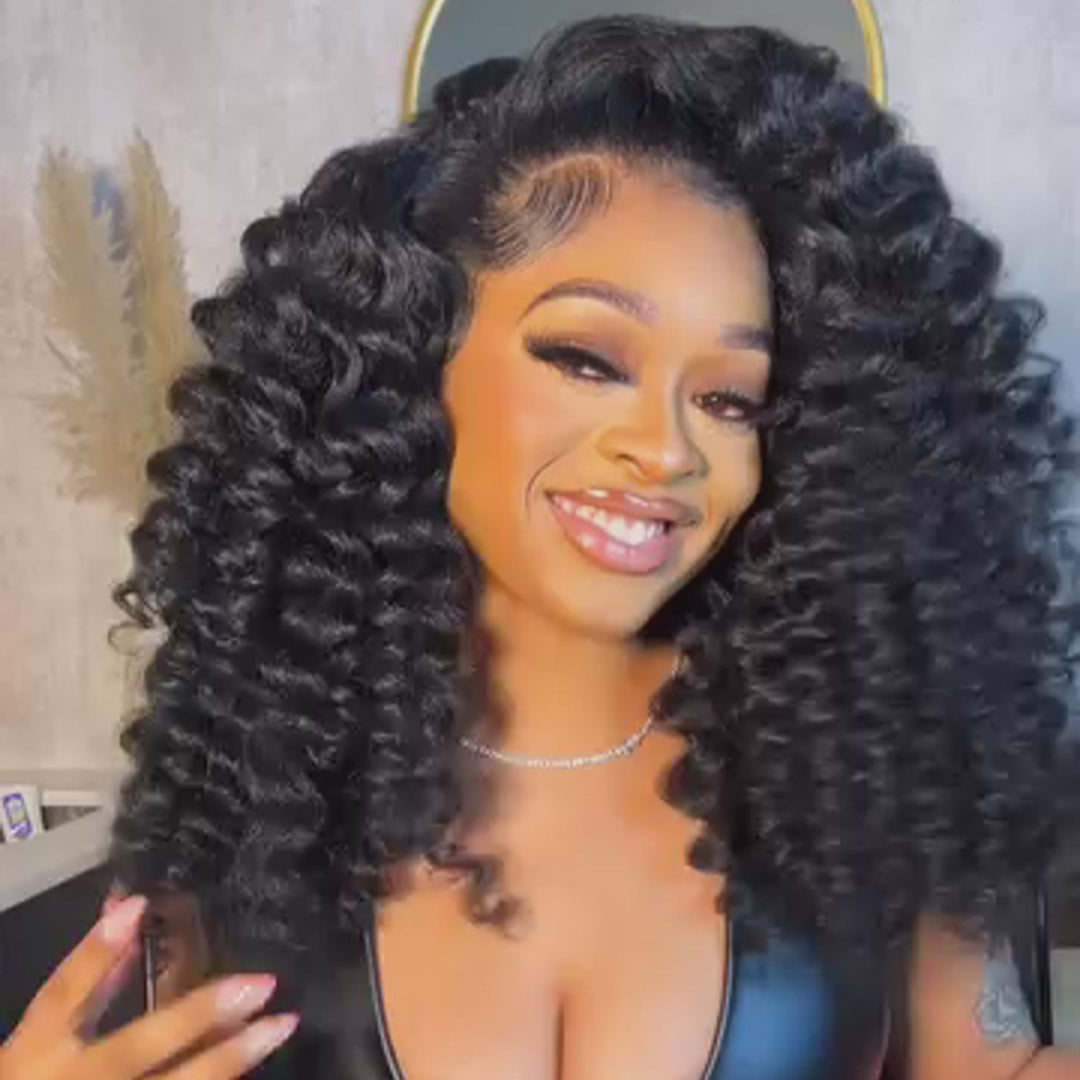 SZC Tight Round Spiral Curls 13x4 Lace Front Human Hair Wig 250 300 Density