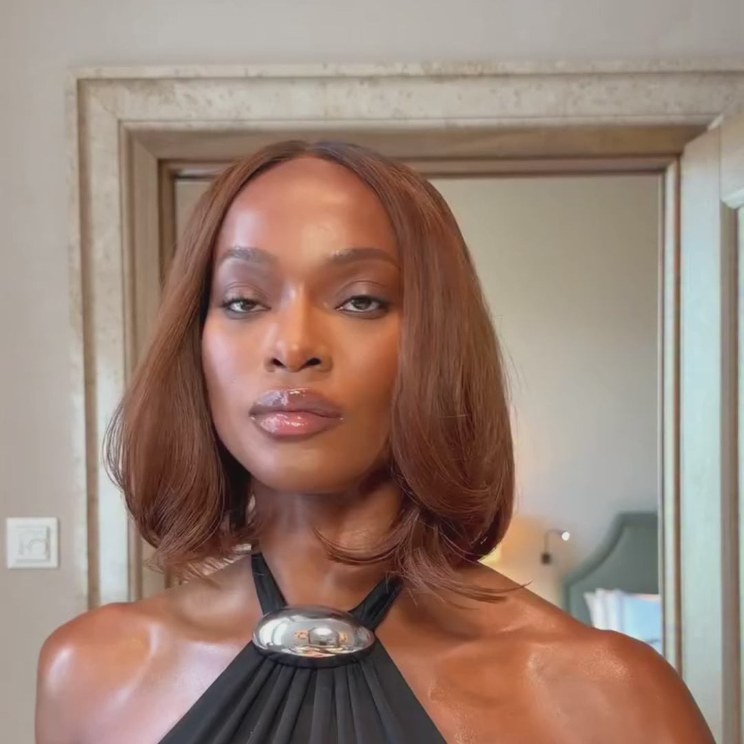 SZC Elegant Caramel Brown Short Bob Straight 13x4 Lace Front Virgin Human Hair Wigs