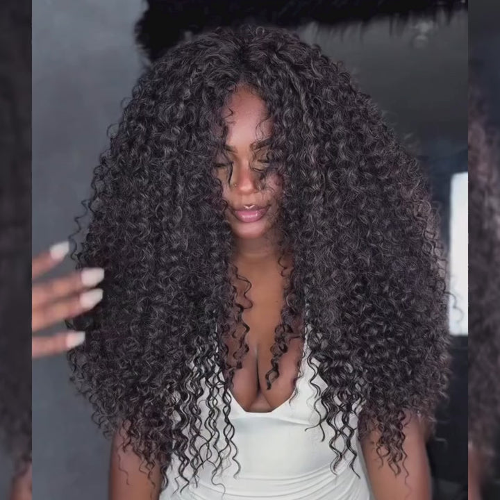 SZC Coily Kinky Curly 250 300 Density 13x4 Lace Front Human Hair Wigs