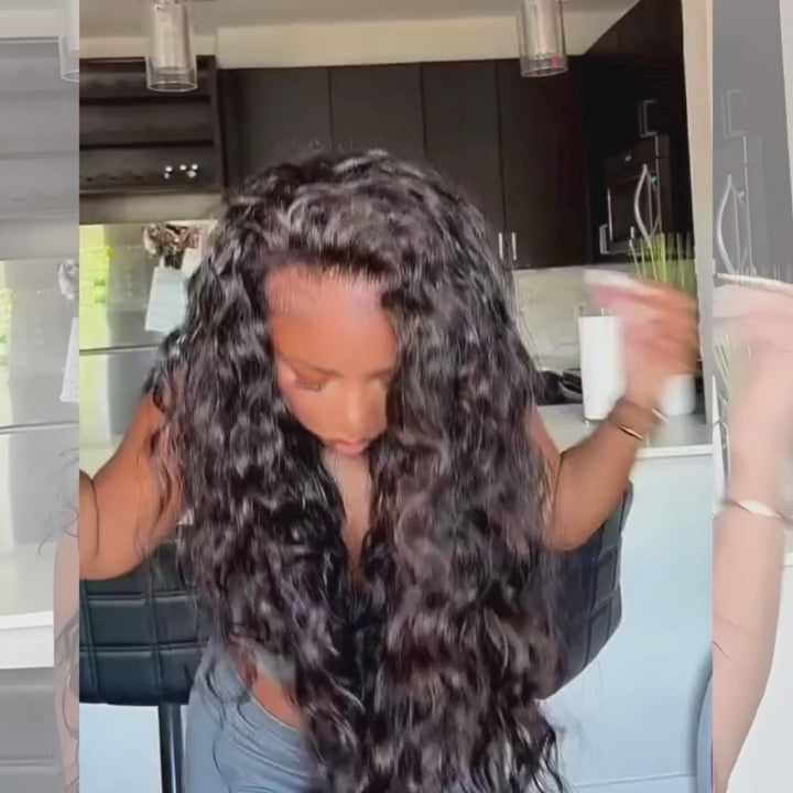 SZC Bouncy Loose Deep Body Wave 13x4 Lace Front Human Hair Wigs 250 300 Density